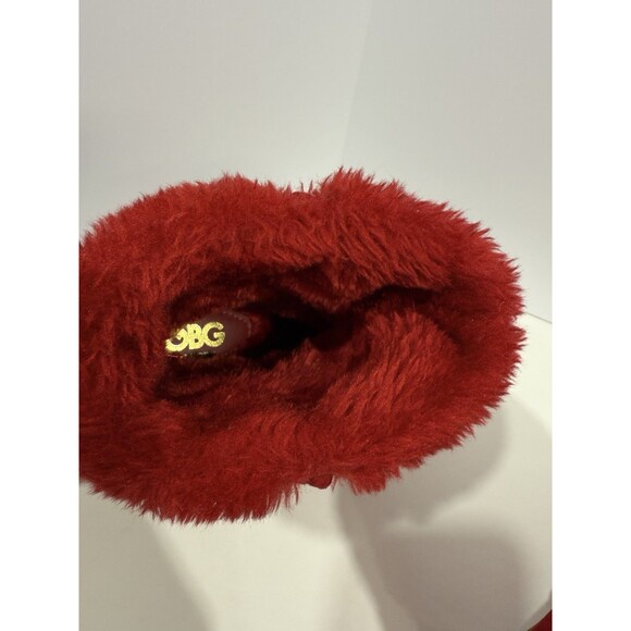 G by GUESS GALLIO RED FAUX FUR SLIP ON ANKLE BOOTS BOOTIE Women’s Size 5.5M - Picture 7 of 16